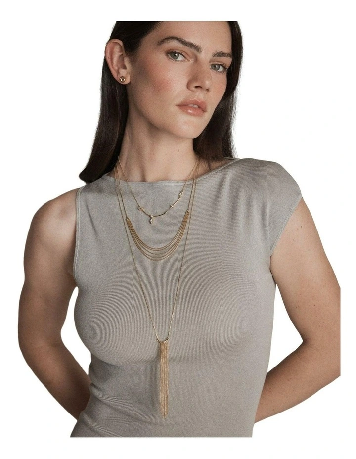 Sway Neck Trio Necklace Neck in Gold image 2