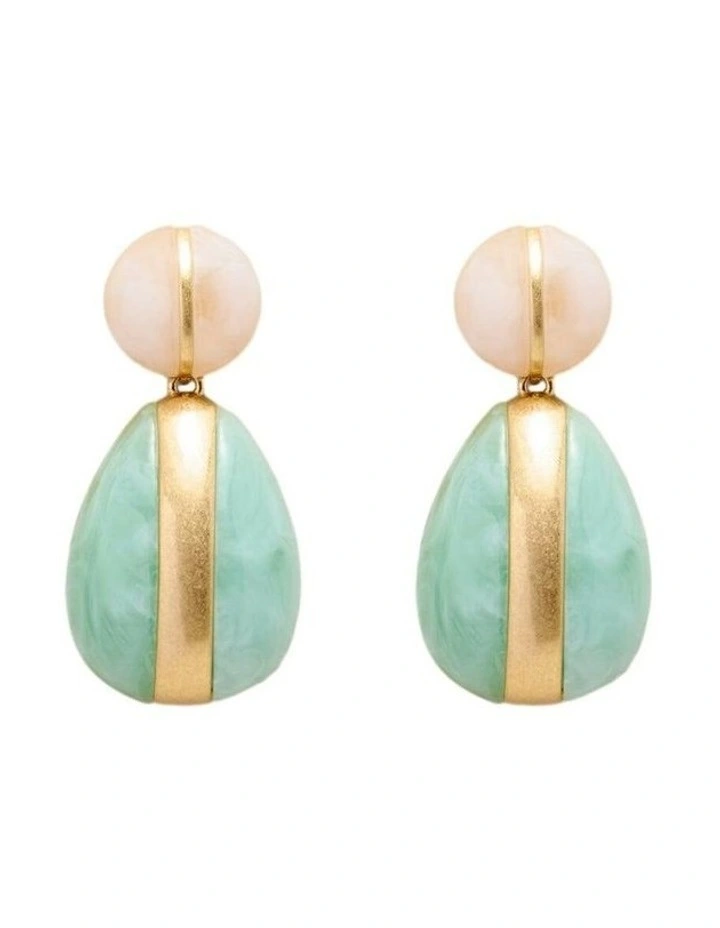 Serene Drop Earrings Ear in Mint image 1