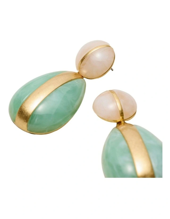 Serene Drop Earrings Ear in Mint image 3