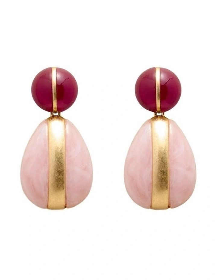 Serene Drop Earrings Ear in Fuchsia image 1