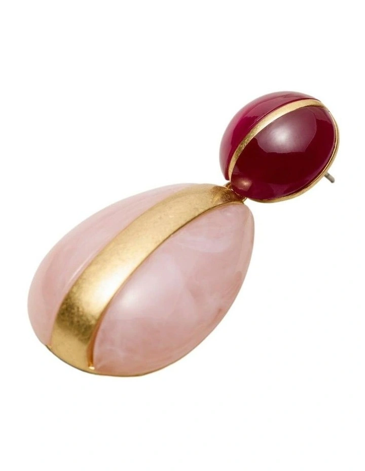 Serene Drop Earrings Ear in Fuchsia image 3