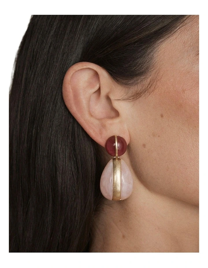Serene Drop Earrings Ear in Fuchsia image 4