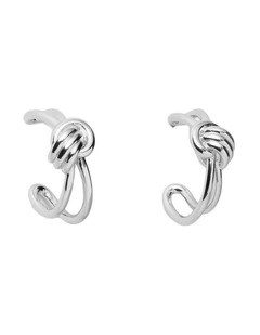 In Knots Hoop Earrings Ear  in Silver