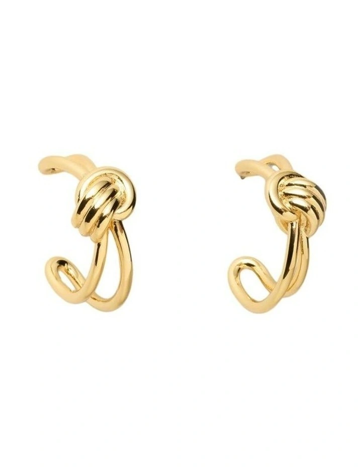 In Knots Hoop Earrings Ear  in Gold image 1