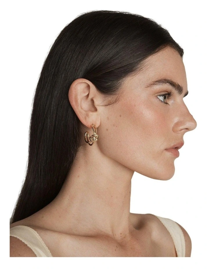 In Knots Hoop Earrings Ear  in Gold image 3