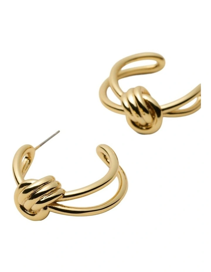 In Knots Hoop Earrings Ear  in Gold image 4