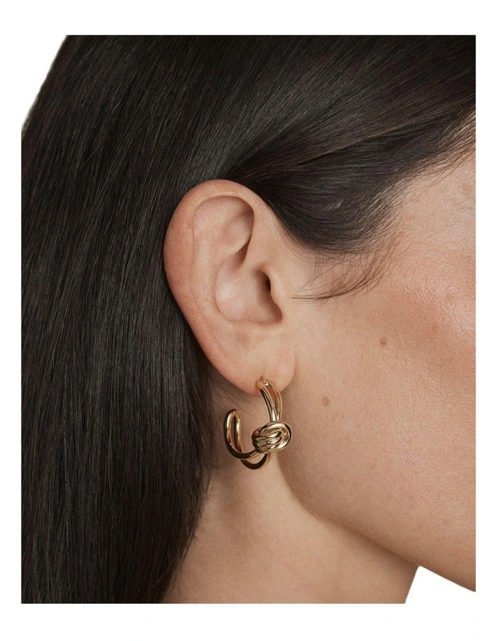 In Knots Hoop Earrings Ear  in Gold image 5