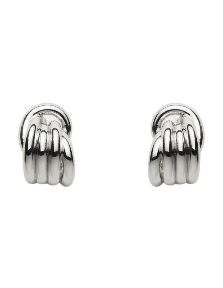 In Knots Stud Earrings Ear  in Silver image 1