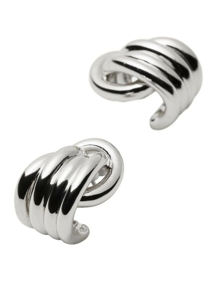 In Knots Stud Earrings Ear  in Silver image 3