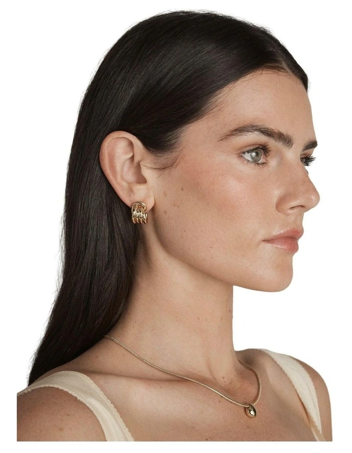 In Knots Stud Earrings Ear in Gold image 2