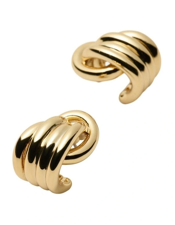 In Knots Stud Earrings Ear in Gold image 3