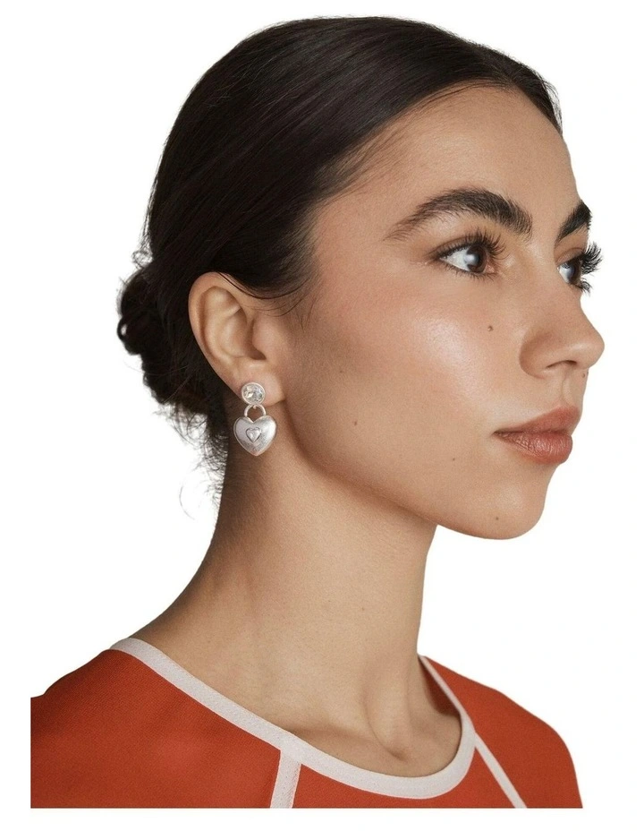 Love Bound Drop Earrings Ear  in Silver image 2