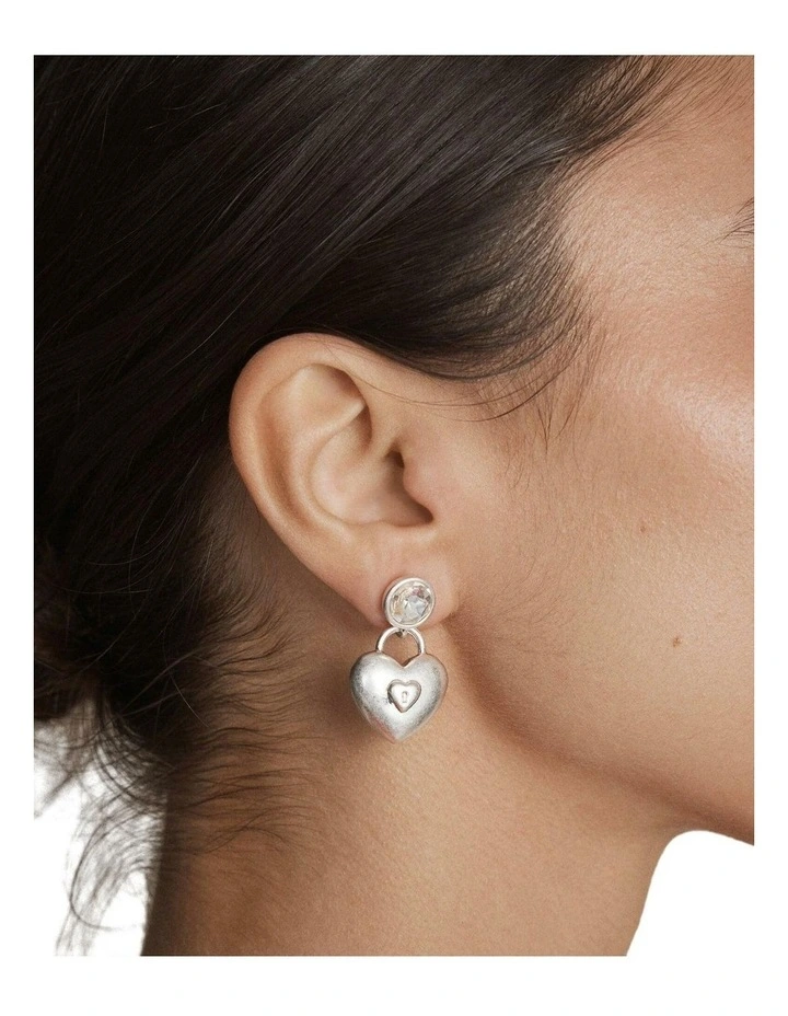 Love Bound Drop Earrings Ear  in Silver image 4