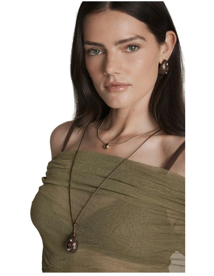 Lumina Necklace Duo Neck in Chocolate image 2