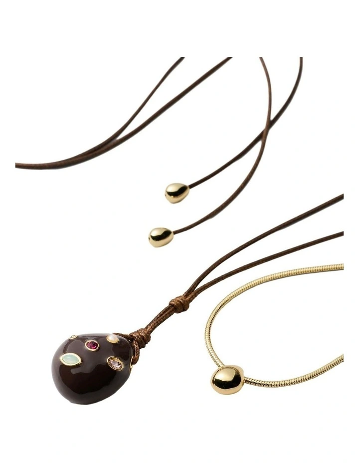 Lumina Necklace Duo Neck in Chocolate image 3