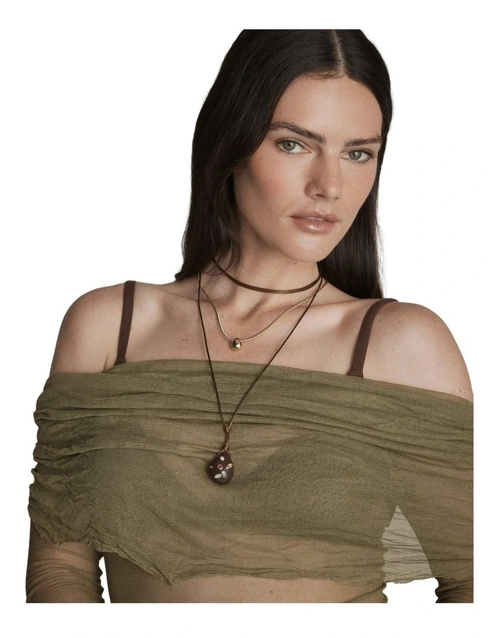 Lumina Necklace Duo Neck in Chocolate image 4