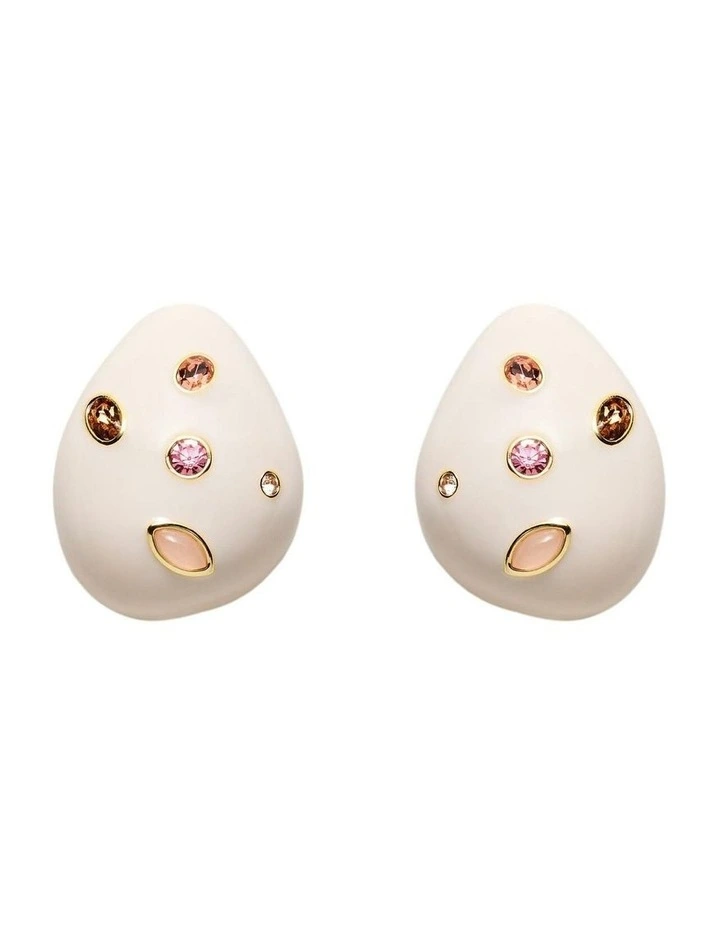 Lumina Large Stud Earrings Ear  in Off White image 1