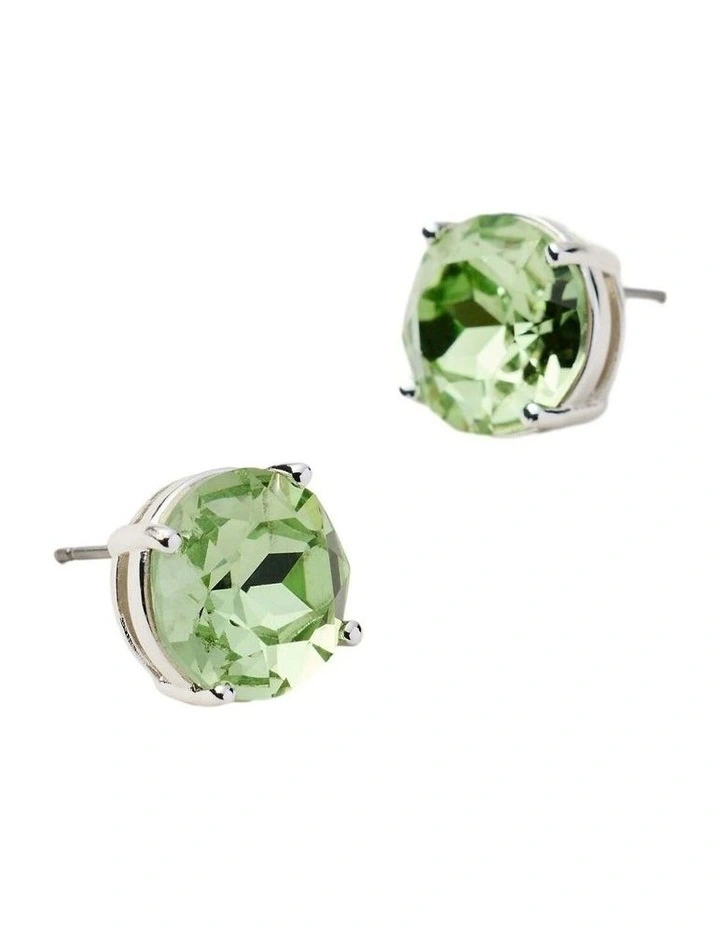 Glowy Crystal Stud Earrings Ear in Mint image 3