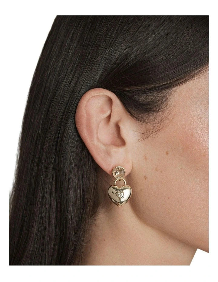 Love Bound Drop Earrings Ear in Gold image 4