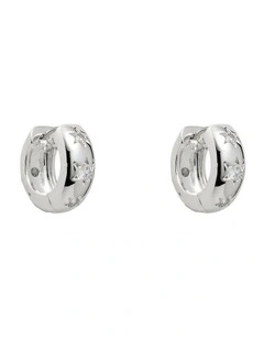 Westlyn Huggie Earrings Ear  in Silver