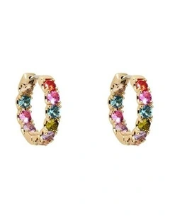 Prismatic Huggie Earrings Ear  in Multicolour
