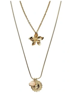 Oleander Duo Necklace Neck in Gold