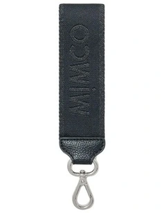 Stripe Webbing Wrist Strap Pouch  in Black