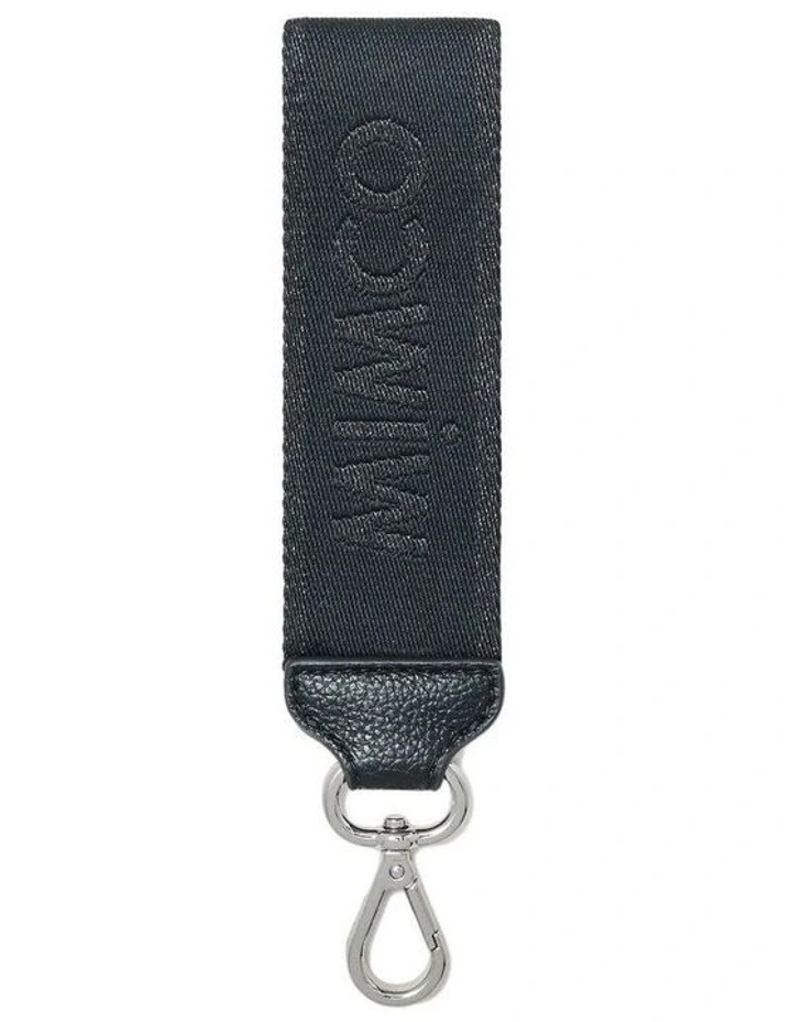 Stripe Webbing Wrist Strap Pouch in Black image 1