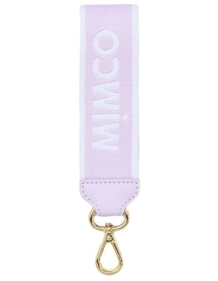 Stripe Webbing Wrist Strap Pouch in Lilac image 1
