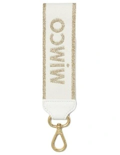 Stripe Webbing Wrist Strap Pouch  in Gold