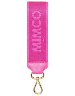 Stripe Webbing Wrist Strap Pouch  in Fuchsia