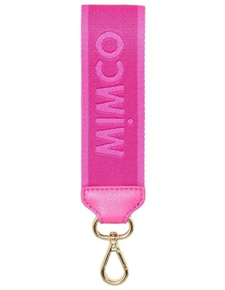 Stripe Webbing Wrist Strap Pouch  in Fuchsia image 1