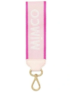 Stripe Webbing Wrist Strap Pouch  in Light Pink
