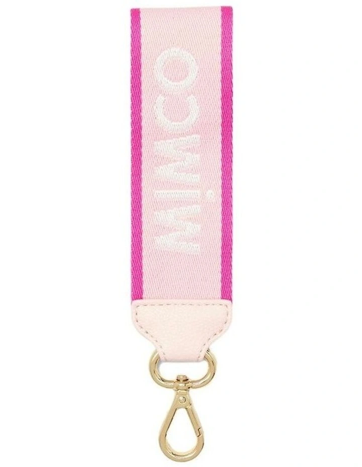Stripe Webbing Wrist Strap Pouch in Light Pink image 1