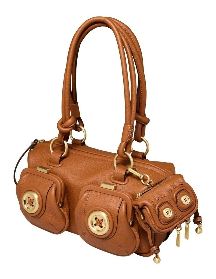 Happy Button Charm Pouch in Rust image 2