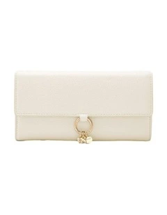 Charm Large Wallet Large Wallet in Off White