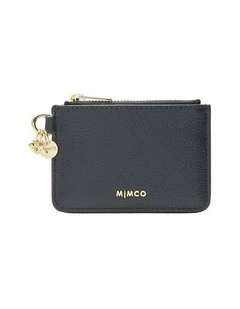 Charm Compact Coin Purse Large Wallet in Black