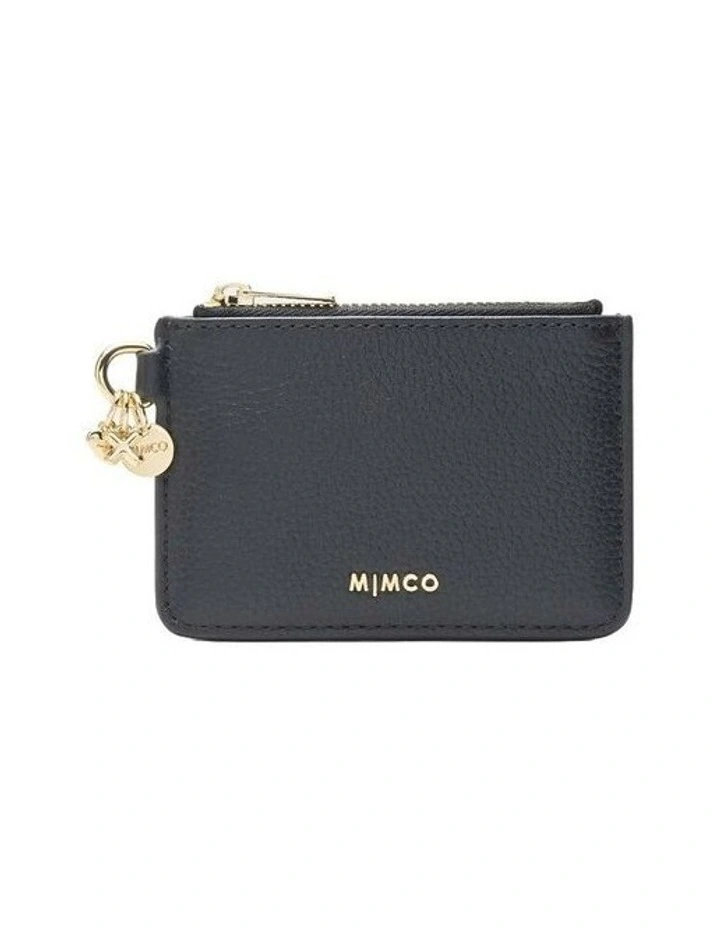 Charm Compact Coin Purse Large Wallet in Black image 1