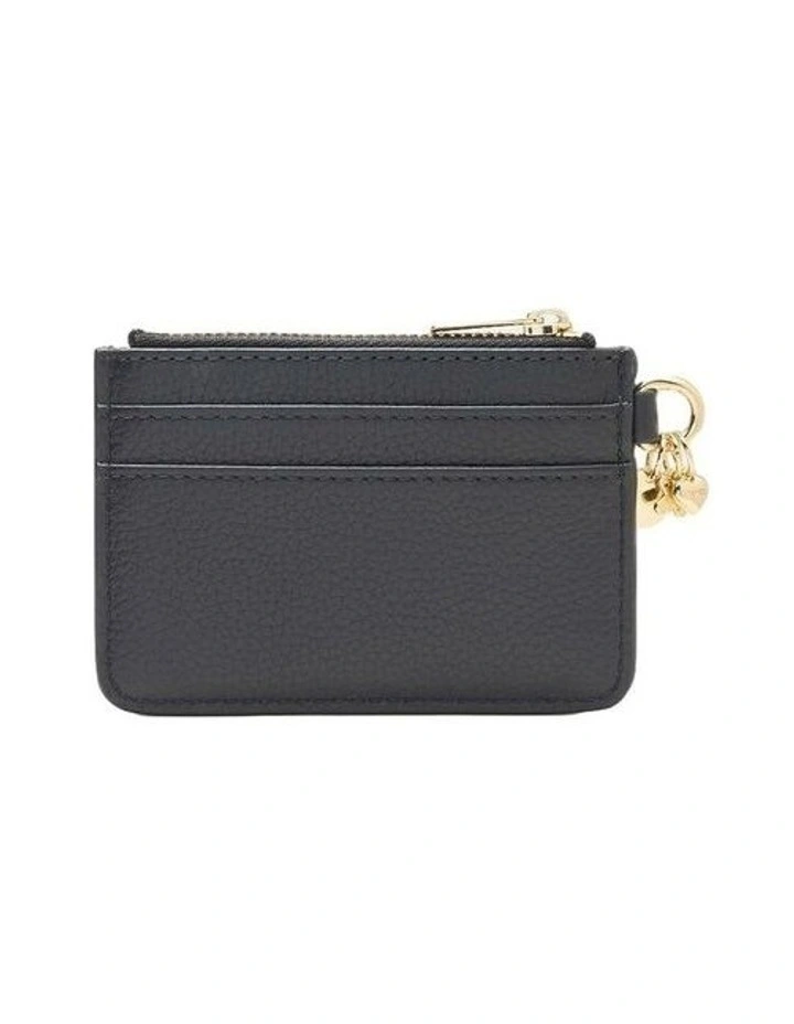 Charm Compact Coin Purse Large Wallet in Black image 2