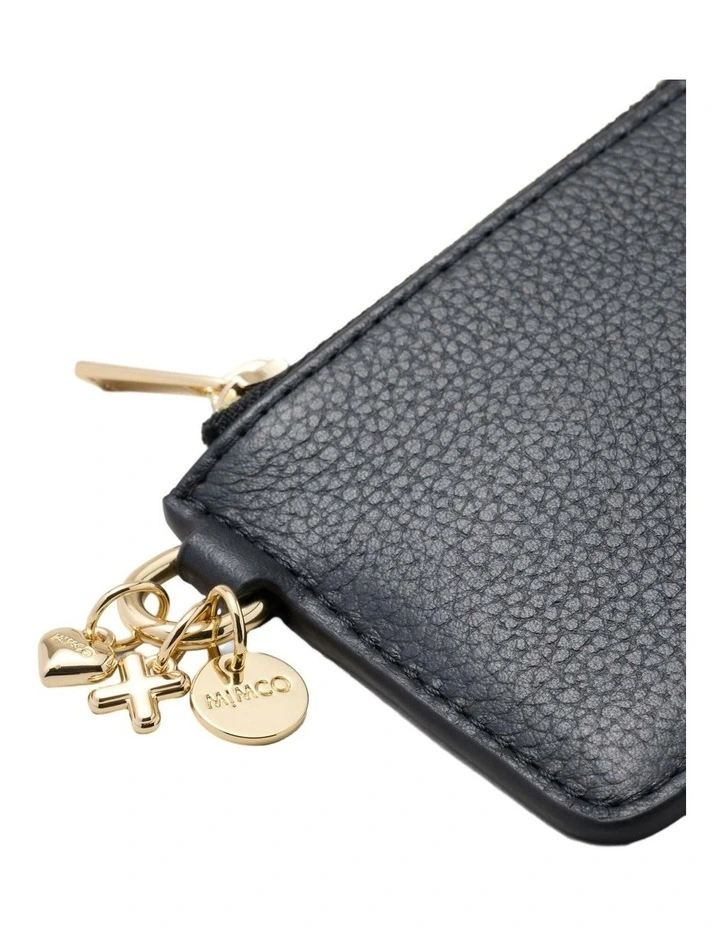 Charm Compact Coin Purse Large Wallet in Black image 4