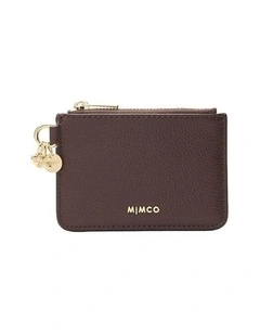 Charm Compact Coin Purse Large Wallet  in Chocolate