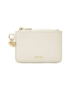 Charm Compact Coin Purse Large Wallet  in Off White
