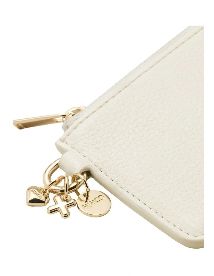 Charm Compact Coin Purse Large Wallet  in Off White image 4