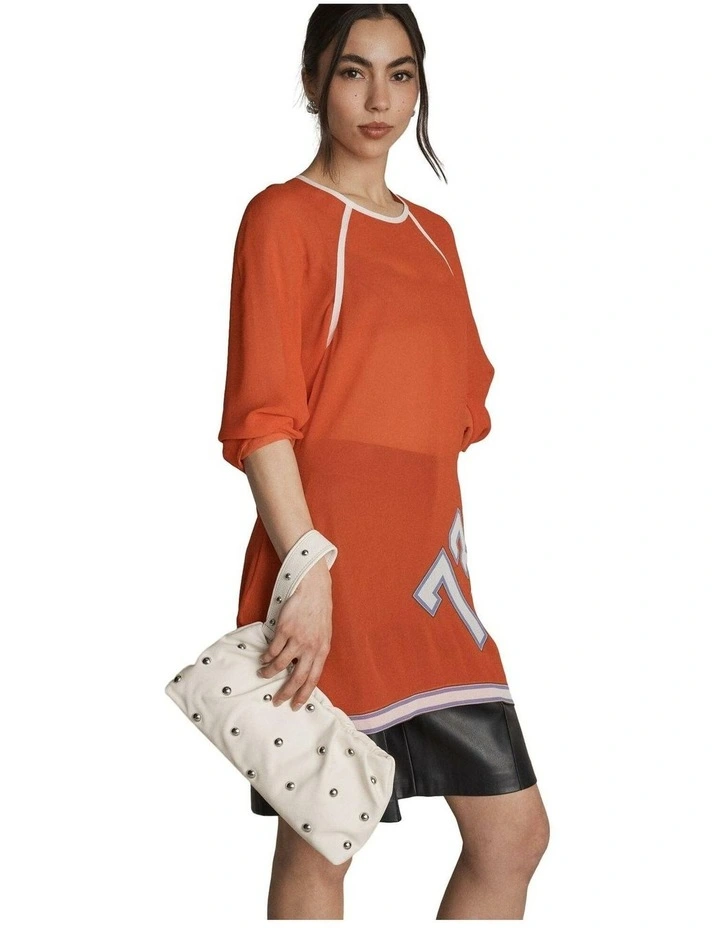Studded Wrist Strap Pouch in Off White image 2