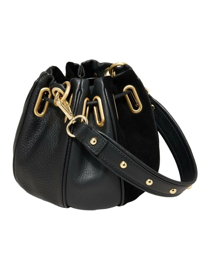 Studded Shoulder Bag Strap Pouch in Black image 2