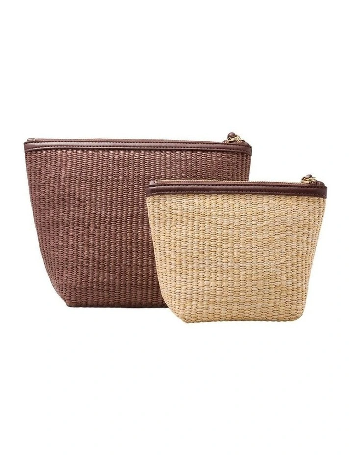 Duo Cosmetic Case Pouch in Chocolate image 4