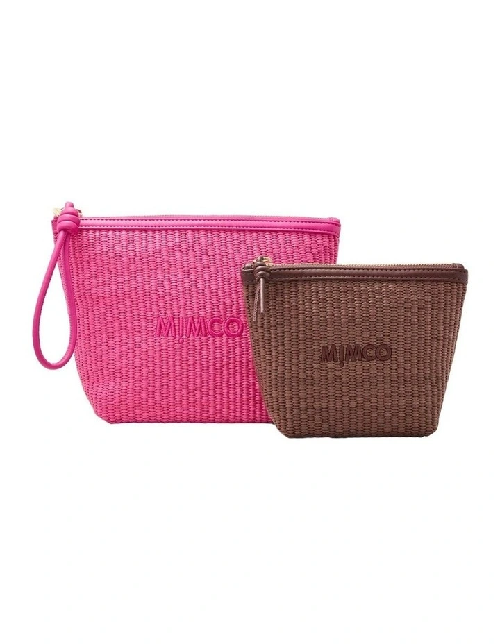Duo Cosmetic Case Pouch  in Fuchsia image 1