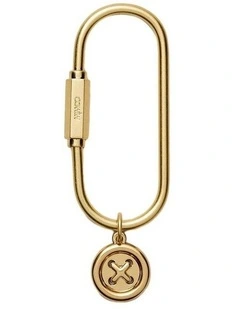 Button Carabiner Pouch  in Light Gold