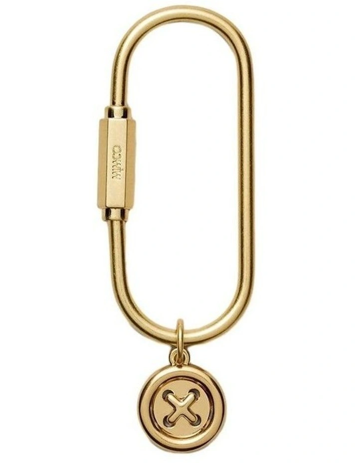 Button Carabiner Pouch in Light Gold image 1