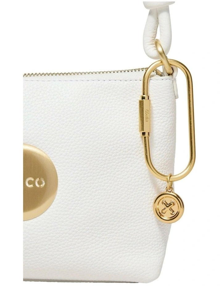 Button Carabiner Pouch in Light Gold image 2